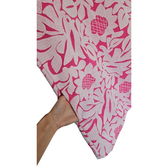 J.Marie Pink White Maya Dress Embroidered Floral Shift Dress Size X-Small - Picture 4 of 10